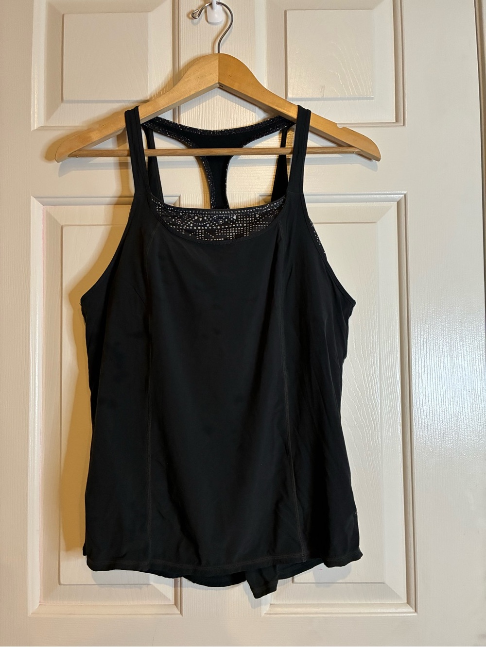 Prana Black Racerback Tank with Built In Shelf Bra